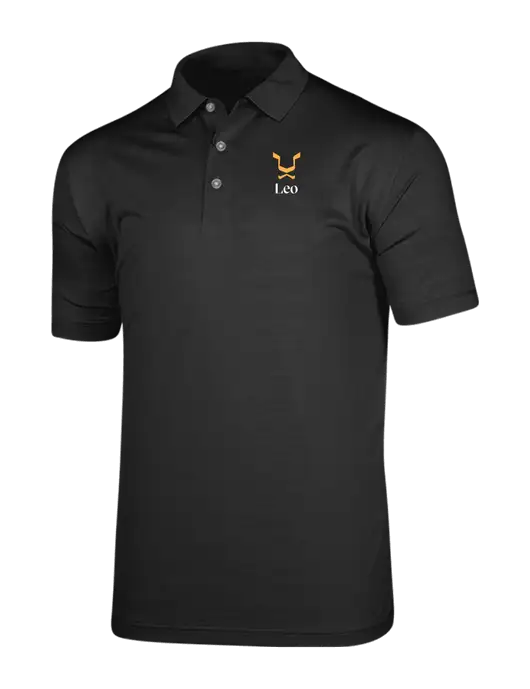 Callaway Vibrant Black Ventilated Polo w/Leo Logo