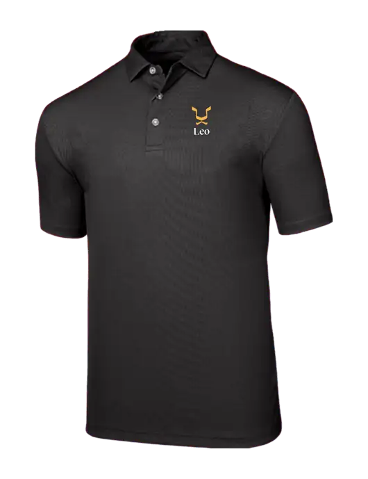 Callaway Birdseye Black Polo w/Leo Logo