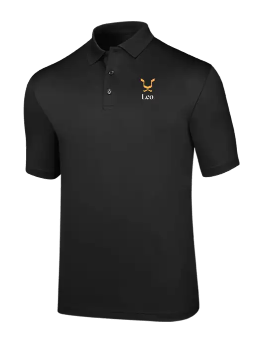 Callaway Opti-Dri Black Chev Polo w/Leo Logo
