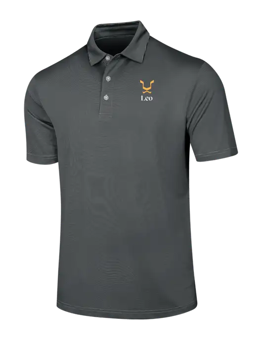 Callaway Black Fine Line Stripe Polo w/Leo Logo