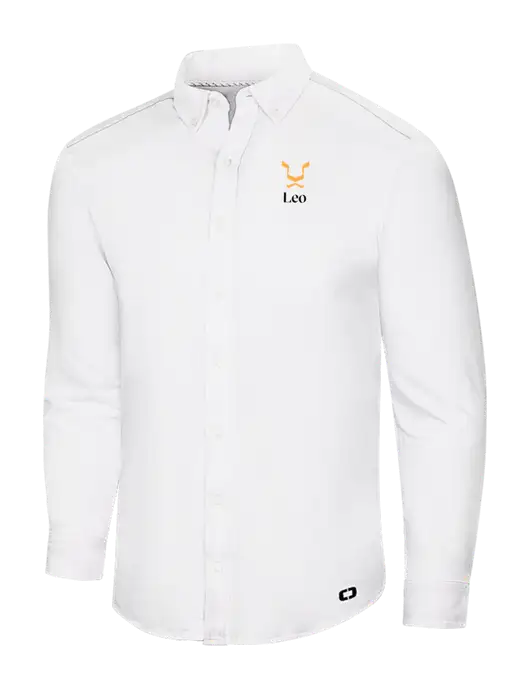 OGIO Bright White Modern Code Stretch Button-Up Shirt w/Leo Logo