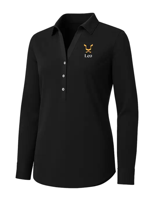 Womens Black City Stretch Shirt w/Leo Logo