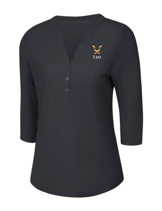 OGIO Charcoal Grey Jewel Henley w/Leo Logo