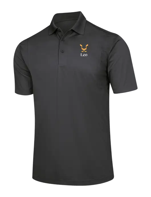 Dark Grey Micropique Sport-Wick Polo w/Leo Logo