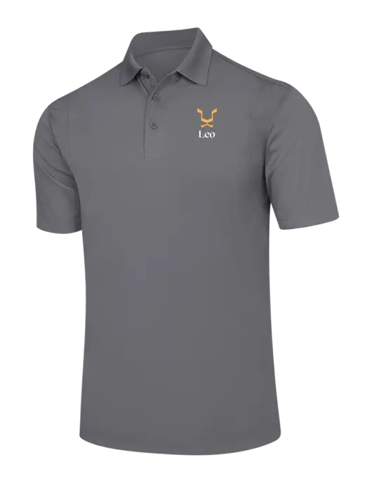 Medium Grey Micropique Sport-Wick Polo w/Leo Logo