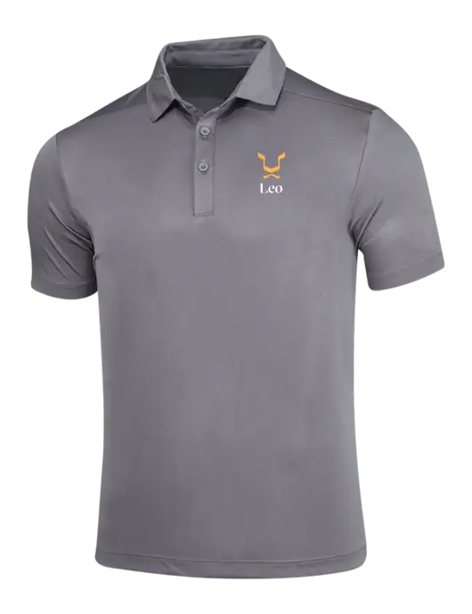 Dark Smoke Grey Posi-UV Pro Polo w/Leo Logo