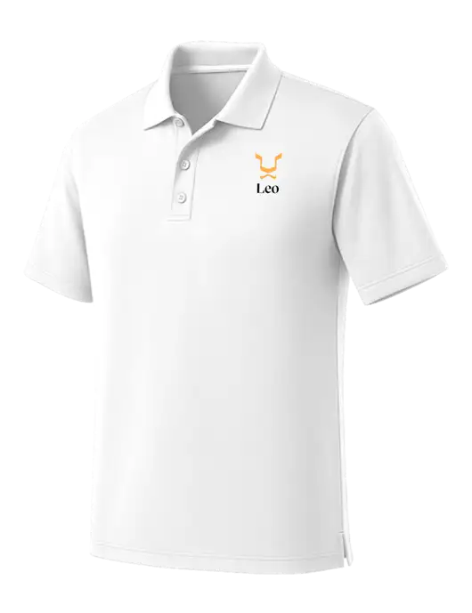 White Dry Zone UV Micro Mesh Polo w/Leo Logo