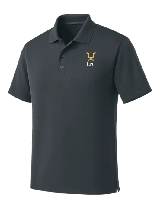 Dark Grey Dry Zone UV Micro Mesh Polo w/Leo Logo