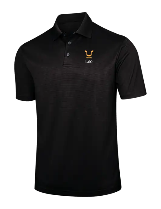 Black Performance Fine Jacquard Polo w/Leo Logo