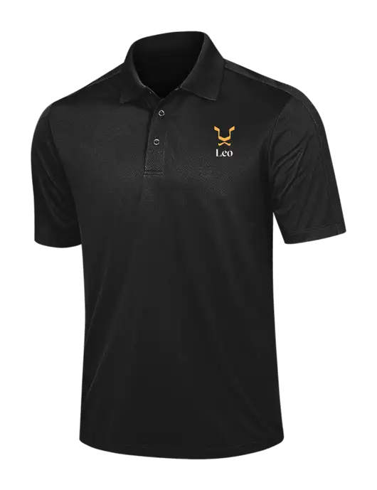 Black Diamond Textured Jacquard Polo w/Leo Logo