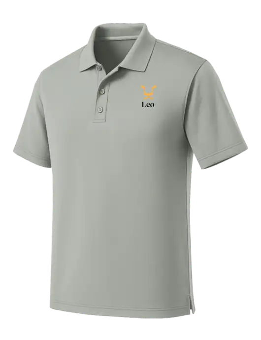 Light Grey Dry Zone UV Micro Mesh Polo w/Leo Logo