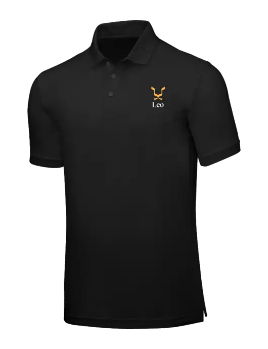 Black Core Classic Pique w/Leo Logo