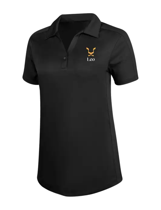 Womens Black Diamond Jacquard Polo w/Leo Logo