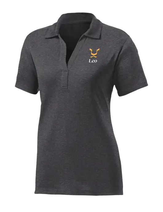Womens Dark Grey Heather Contender Polo w/Leo Logo