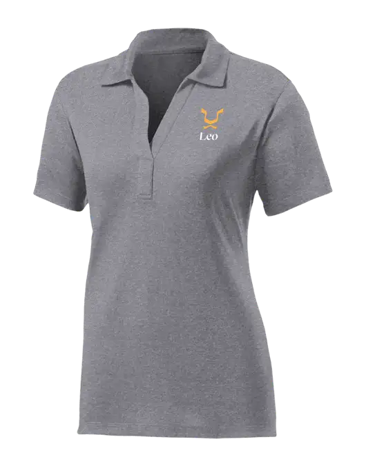 Womens Medium Grey Heather Contender Polo w/Leo Logo