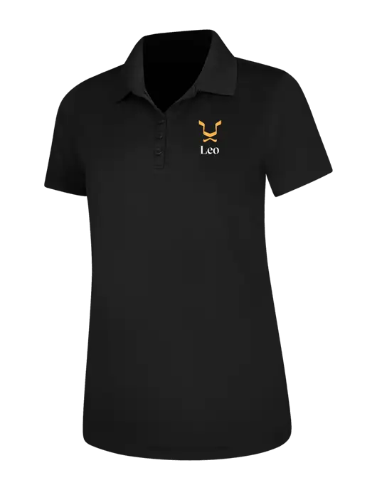 Black Womens Dry Zone UV Mesh Polo w/Leo Logo