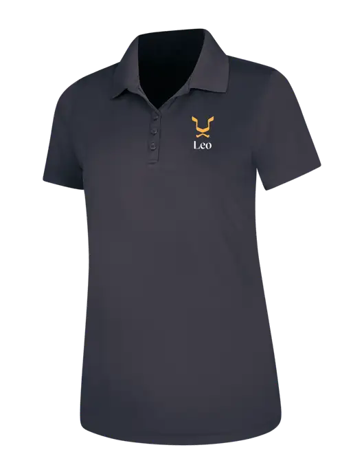 Dark Grey Womens Dry Zone UV Mesh Polo w/Leo Logo