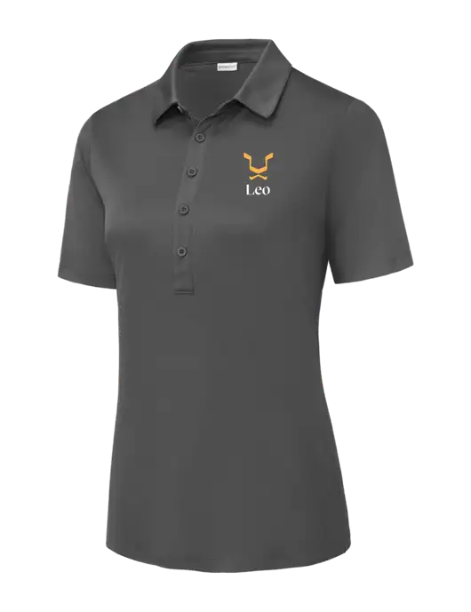 Dark Smoke Grey Womens Posi-UV Pro Polo w/Leo Logo