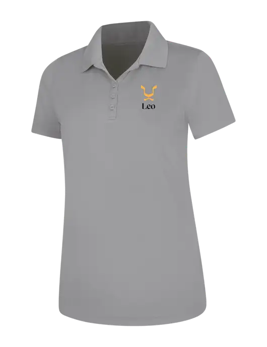Light Grey Womens Dry Zone UV Mesh Polo w/Leo Logo