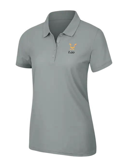 Light Grey Womens Core Classic Pique Polo w/Leo Logo