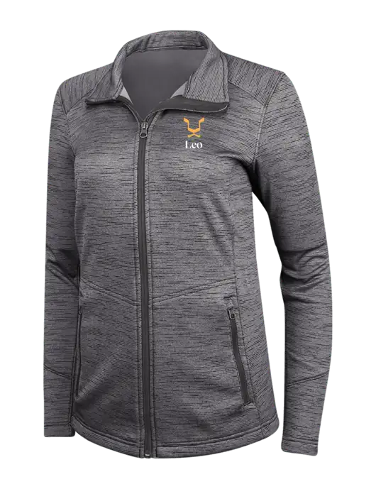 Womens Dark Grey Digi Stripe Fleece Jacket w/Leo Logo