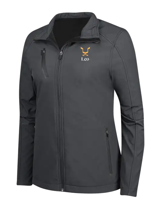 Dark Grey Womens Welded Softshell Jacket w/Leo Logo