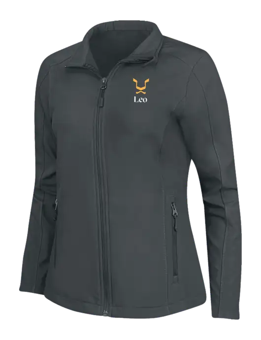 Charcoal Grey Womens Core Soft Shell Jacket w/Leo Logo