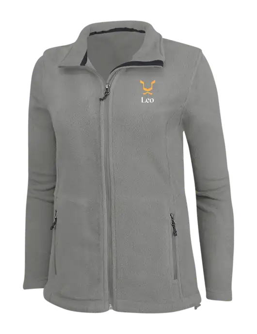 Womens Medium Grey Fleece Jacket w/Leo Logo