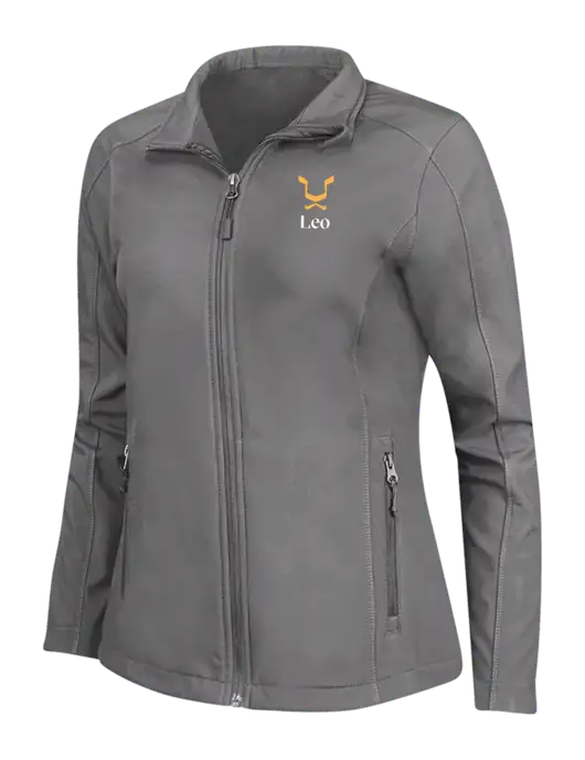 Medium Grey Womens Core Soft Shell Jacket w/Leo Logo