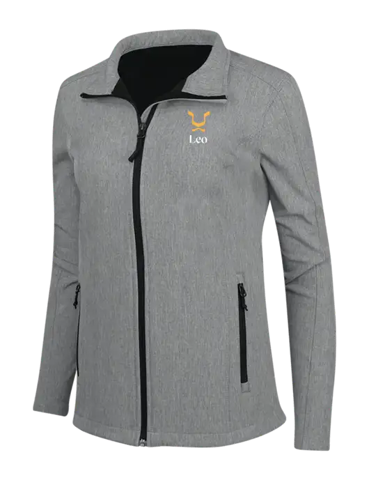 Medium Grey Heather Womens Core Soft Shell Jacket w/Leo Logo