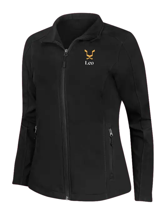 Black Womens Core Soft Shell Jacket w/Leo Logo