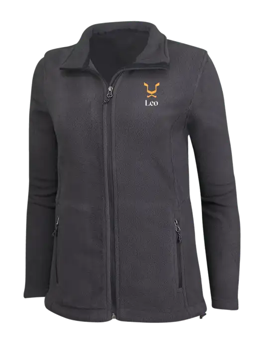 Womens Fleece Dark Grey Jacket w/Leo Logo