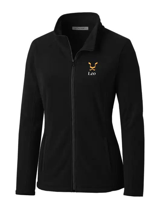 Black Womens Microfleece Jacket w/Leo Logo