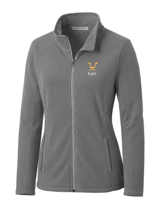 Medium Grey Womens Microfleece Jacket w/Leo Logo