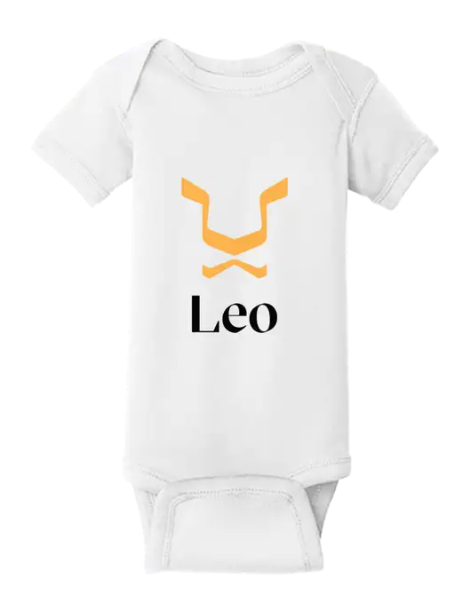 Rabbit Skins White Infant Short Sleeve Baby Rib Bodysuit w/Leo Logo