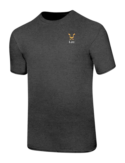 Ring Spun Dark Heather Grey 4.5 oz T-Shirt w/Leo Logo