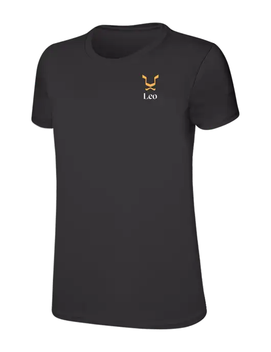 Womens Ring Spun Charcoal 4.5 oz T-Shirt w/Leo Logo