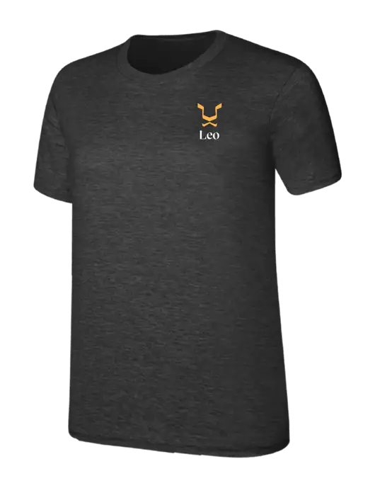 Womens Ring Spun Dark Heather Grey 4.5 oz T-Shirt w/Leo Logo