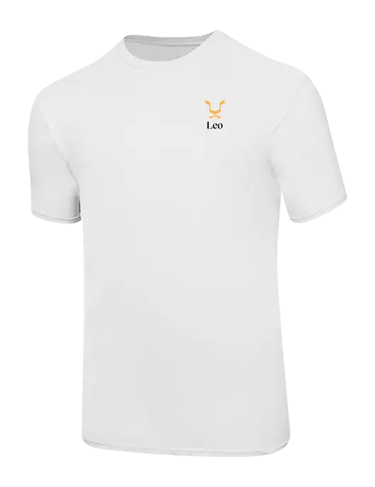 Ring Spun White 4.5 oz T-Shirt w/Leo Logo