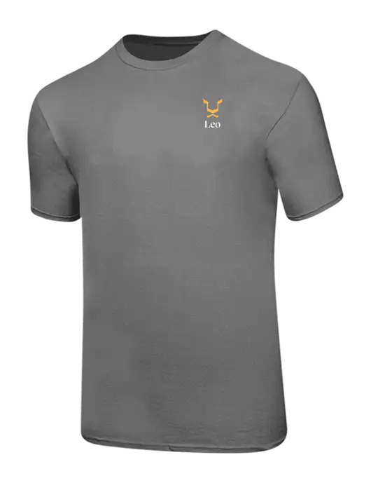Ring Spun Medium Grey 4.5 oz T-Shirt w/Leo Logo