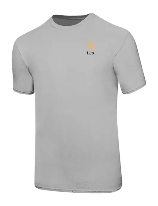 Ring Spun Silver 4.5 oz T-Shirt w/Leo Logo