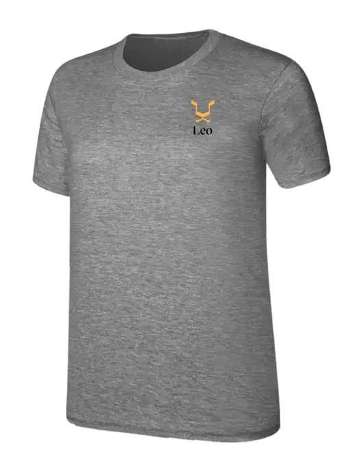 Womens Ring Spun Light Grey Heather 4.5 oz T-Shirt w/Leo Logo