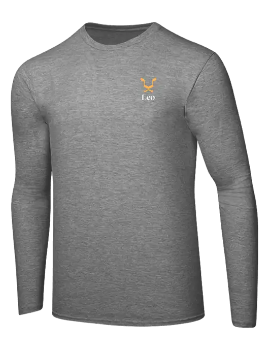 Ring Spun Light Heather Grey 4.5 oz Long Sleeve T-Shirt w/Leo Logo