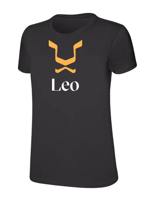 Womens Ring Spun Charcoal 4.5 oz T-Shirt w/Leo Logo