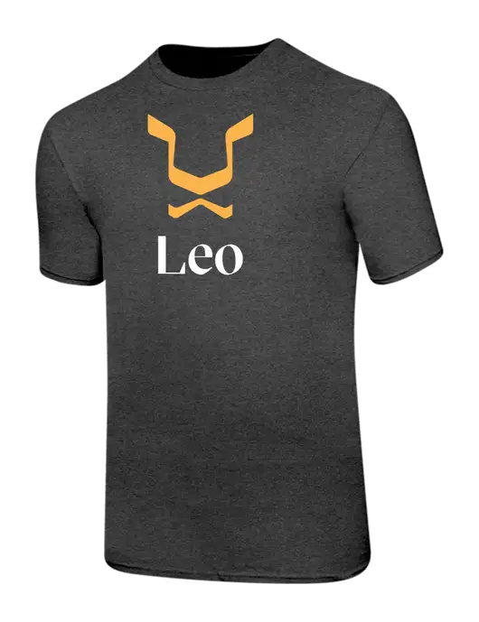 Ring Spun Dark Heather Grey 4.5 oz T-Shirt w/Leo Logo