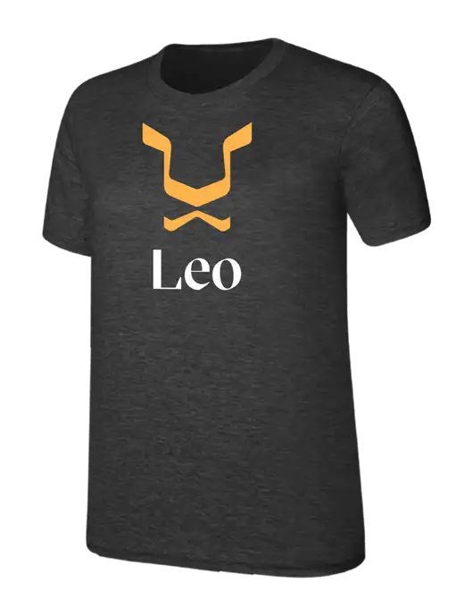 Womens Ring Spun Dark Heather Grey 4.5 oz T-Shirt w/Leo Logo