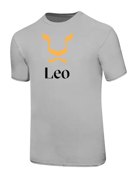Ring Spun Silver 4.5 oz T-Shirt w/Leo Logo