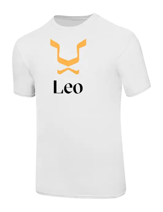 Ring Spun White 4.5 oz T-Shirt w/Leo Logo