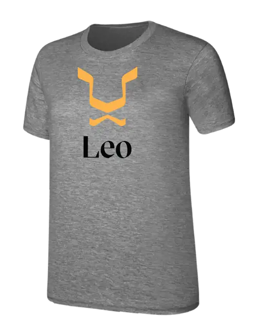 Womens Ring Spun Light Grey Heather 4.5 oz T-Shirt w/Leo Logo