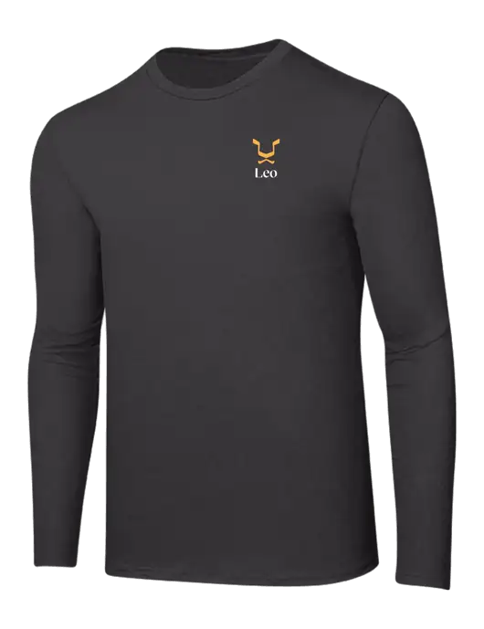 Ring Spun Charcoal 4.5 oz Long Sleeve T-Shirt w/Leo Logo